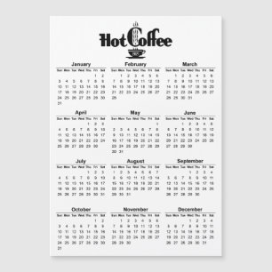2021 Kalender Retro Hot Coffee Signage Magnetic Magnetkarte