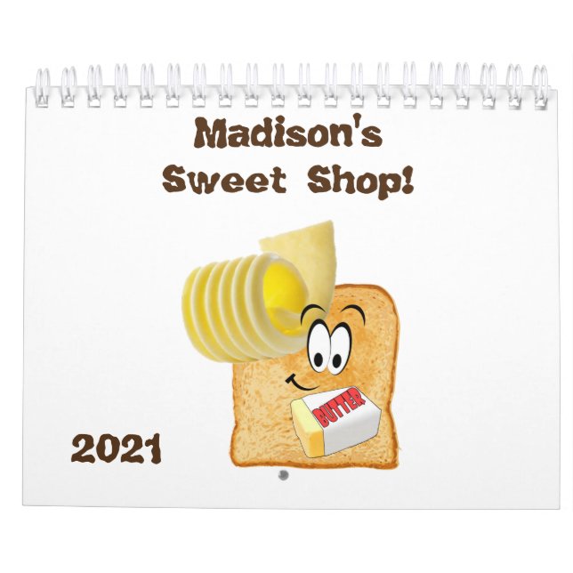 2021 Kalenders Bäckerei Süß Donuts Kuchen Kalender (Rückseite)