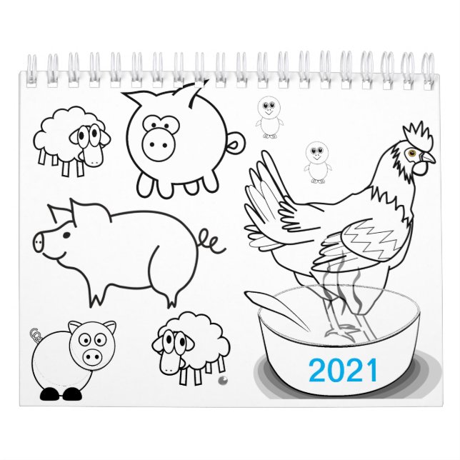 2021 Kinderfarbenbuch-Kalender Kalender (Titelbild)