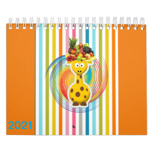 2021 Kinderkalender Giraffe Schweine, Kühe, Pferde Kalender