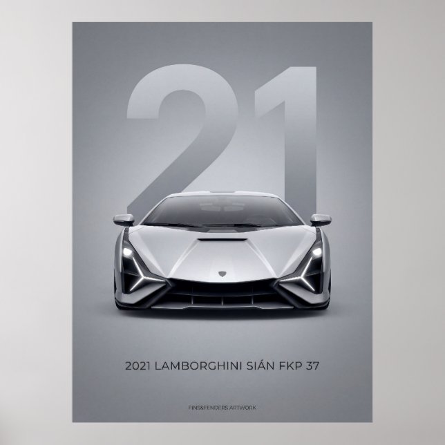 2021 Lamborghini Sián FKP 37 Poster (Vorne)