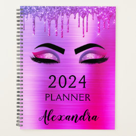 2021 Lila Glitzer Sparkle Eyelashes Planer