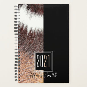 2021 Luxus mit Monogramm in Schwarz Planer