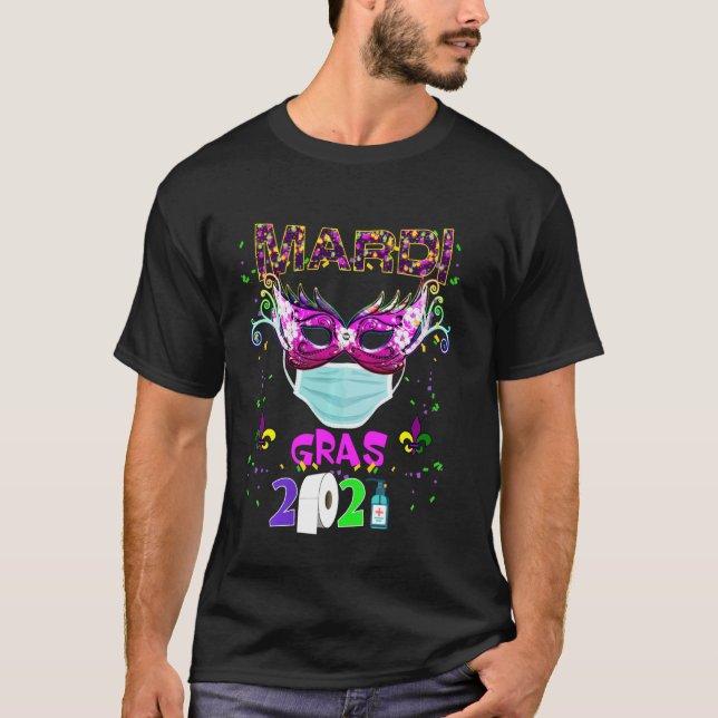 2021 Mardi Gras Kostüm Mardi Gras Maske 2021 T-Shirt (Vorderseite)
