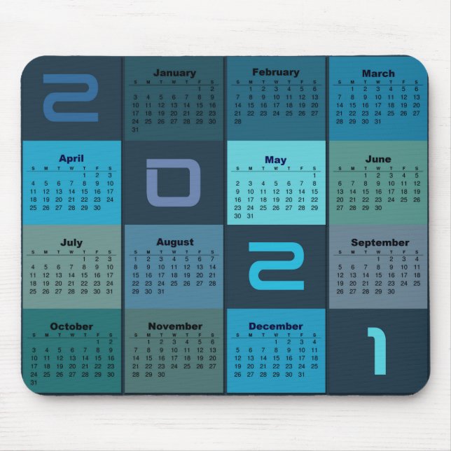 2021 Mauszeigerkalender Mousepad (Vorne)