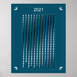 2021 - Mondkalender blau Poster