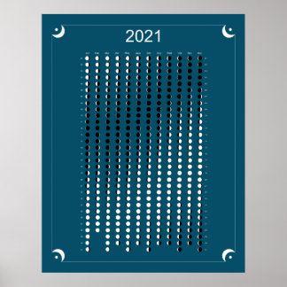 2021 - Mondkalender blau Poster