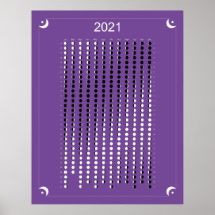 2021 - Mondkalender Lila Poster