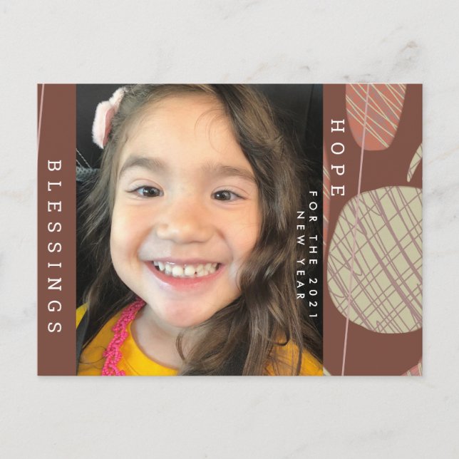 2021 Neue Jahre Bio Formen Postkarte (Vorderseite)