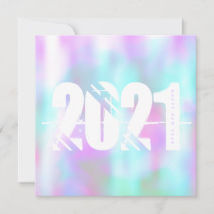 2021 New Years Trippy Liquid Bold Schriftart Holog Karte