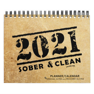 2021 nüchtern und sauber: Erholung Quotes Gift Pla Kalender