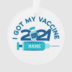 2021 Personalisierter Name Impfstoff Weihnachten Ornament