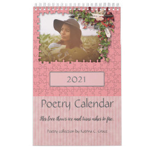 2021 Rosa Blume Themenkalender Foto Gedichte Kalender