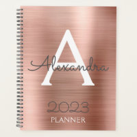 2021 Rose Gold Blush Pink Sparkle Monogram