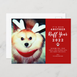 2021 Ruff Year Funny Christmas Dog Foto Feiertagspostkarte