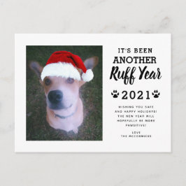 2021 Ruff Year Funny Dog Foto Personalisiert Feiertagspostkarte