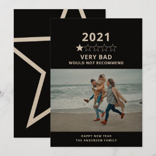 2021 schlechtes Jahr im Review 5-Sterne-Foto Feiertagskarte