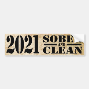 2021 Sober & Clean Drug & Alcohol Addiction Free Autoaufkleber
