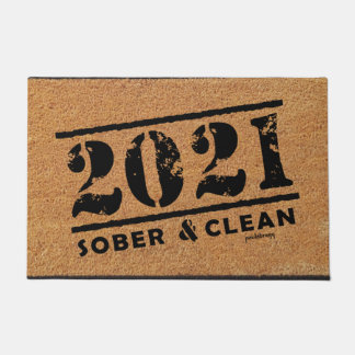 2021 Sober & Clean Drug & Alcohol Addiction Free Fußmatte