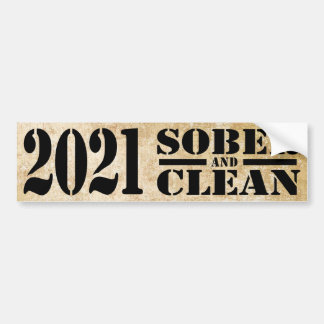 2021 Sober & Clean Drug & Alcohol Advocation Free Autoaufkleber