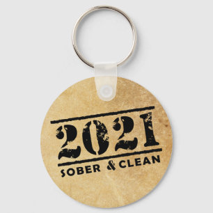 2021 Sober & Clean Recovery Sobriety Encouragement Schlüsselanhänger