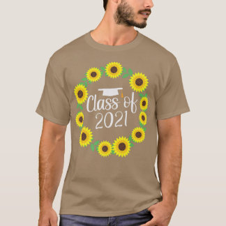 2021 Sonnenblumen-Abschluss-T-Shirt-Klasse von 202 T-Shirt