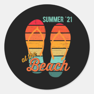 2021 Summer Family Beach - Ocean Vacation Matching Runder Aufkleber