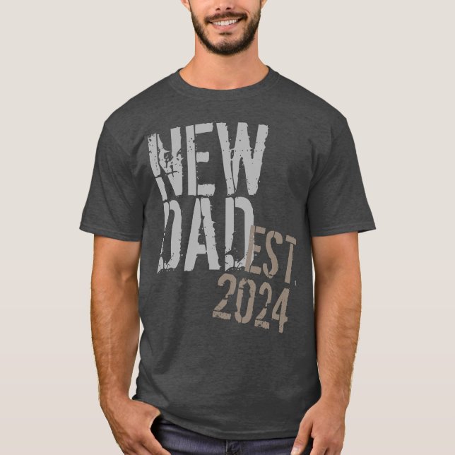 2021 Vintag Neuer Papa Erster Vatertag T-Shirt (Vorderseite)