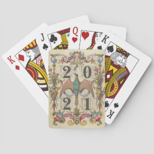 2021 Vintage-Wasserfarben-Cover Spielkarten