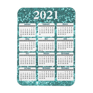 2021 Volljähriger Kirchenkalender Glitzer Sparkle Magnet