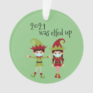 2021 War Elf verrückt Lustige Covid-Gesichtsmaske Ornament