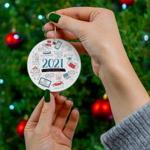 2021 Weihnachtsferien Impfstoff Jahr Gedenk- Keramik Ornament