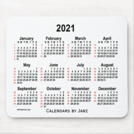 2021 Weißer 52-Wochen-Kalender von Janz Mousepad