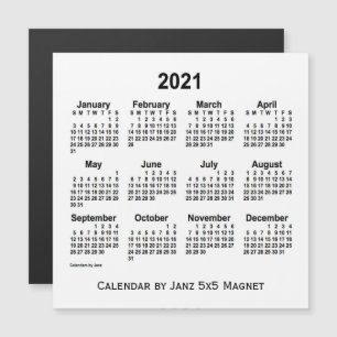 2021 Weißkalender von Janz 5x5 Magnet