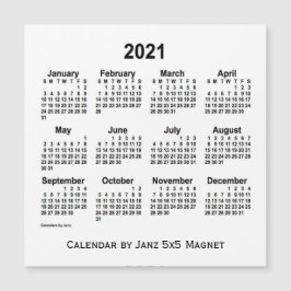 2021 Weißkalender von Janz 5x5 Magnet