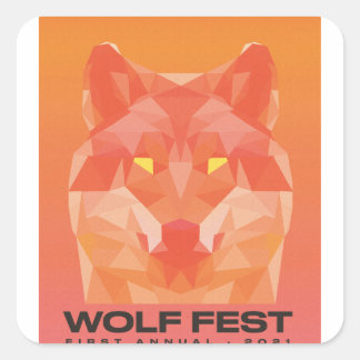 2021 Wolf Fest-Aufkleber Quadratischer Aufkleber