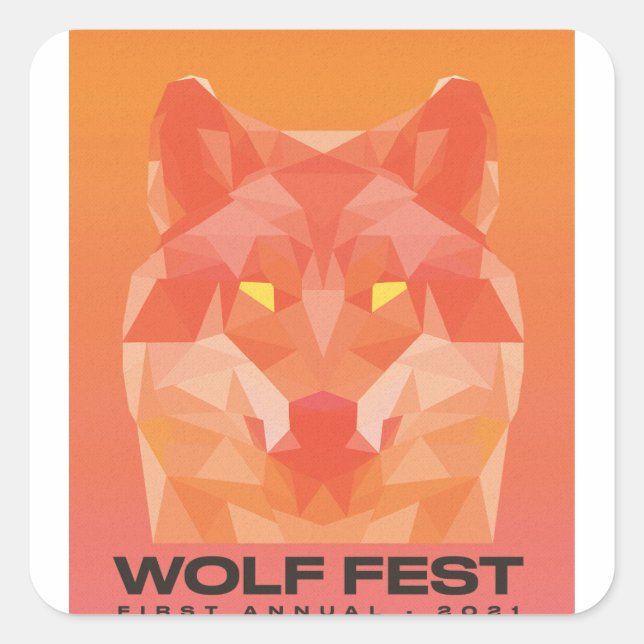 2021 Wolf Fest-Aufkleber Quadratischer Aufkleber (Vorderseite)