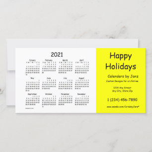 2021 Yellow Business Calendar von Janz Happy Feiertagskarte