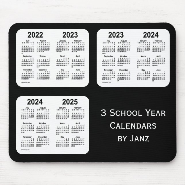 2022-2025 Schwarze Neon School Year Calendars von  Mousepad (Vorne)
