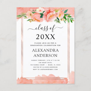 2022 Abschluss für Korallenpfirsichpfirsichkörbe g Postkarte