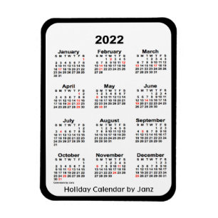2022 Black Holiday Calendar von Janz Magnet