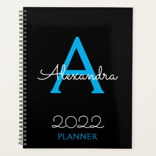 2022 Blue Black Monogram Elegant Planer