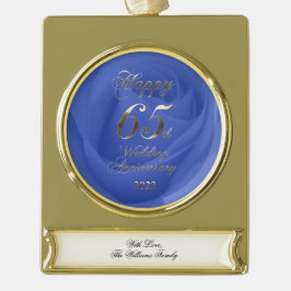 2022 Blue Saphire Hochzeit 65 Jahre Banner-Ornament Gold