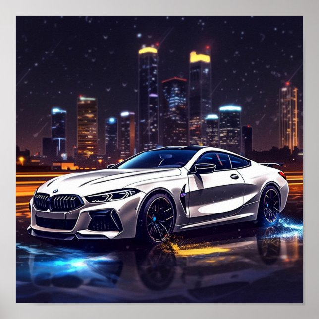 2022 BMW M850 Luxury Sports Car Art Poster (Vorne)