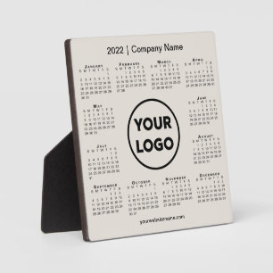 2022 Calendar Company Logo Beige Business Fotoplatte
