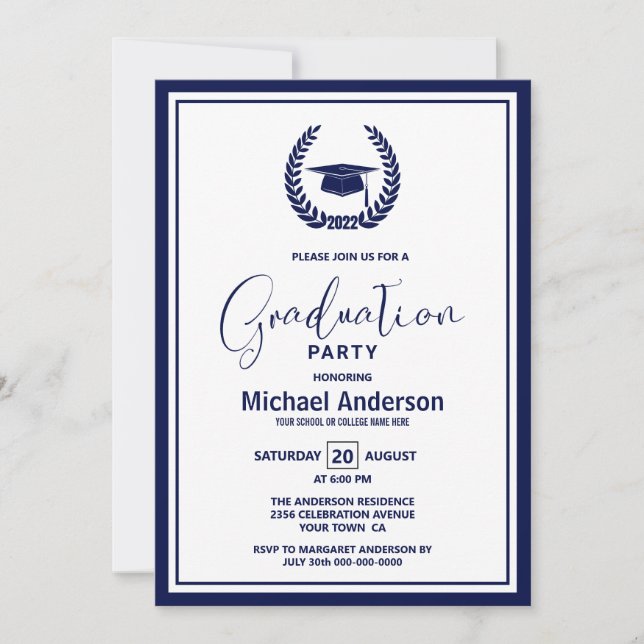 2022 Einladung der Blue Border Graduation Party (Vorderseite)