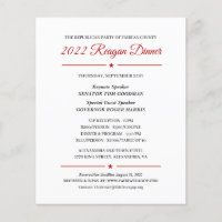 2022 Einladung zu Reagan Dinner Political Fundrais