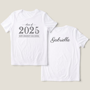2022 Elegant Black and White Custom Graduation Tri-Blend Shirt