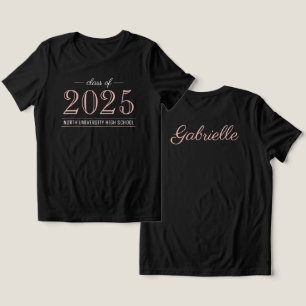 2022 Elegante Rose Gold Black Custom Abschluss Tri-Blend Shirt