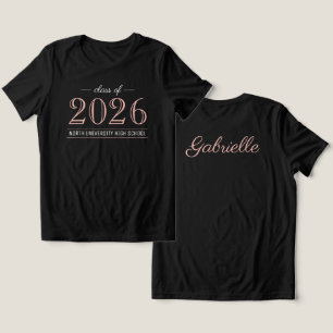 2022 Elegante Rose Gold Black Custom Abschluss Tri-Blend Shirt